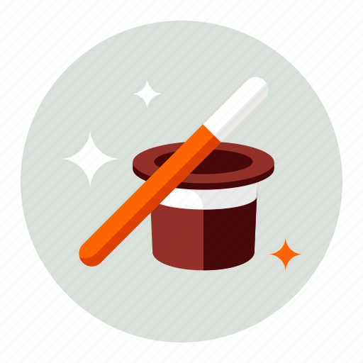 Hat, magician, wand, magic, wizard icon - Download on Iconfinder