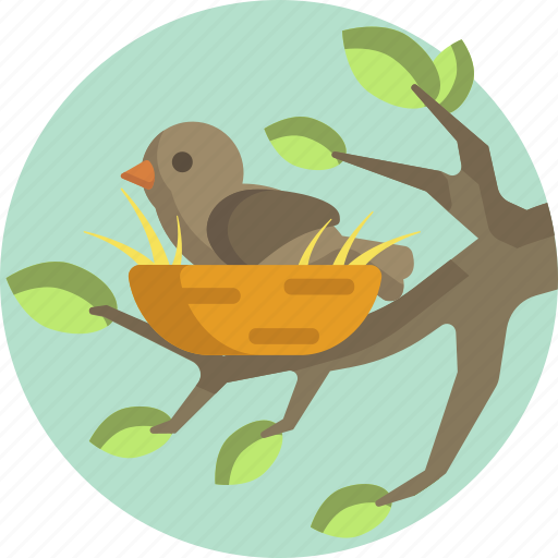 Bird, animal, nest, nature, spring, branch icon - Download on Iconfinder