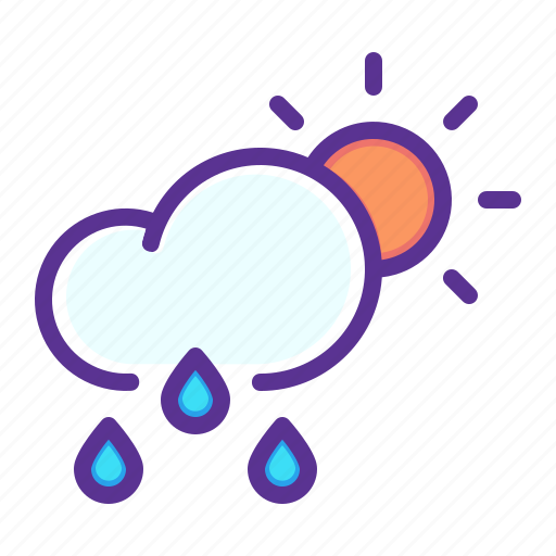 Cloud, drizzle, forecast, rain, rainfall, sun, weather icon - Download on Iconfinder