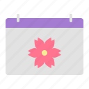 calendar, springtime, flower, chery, blossom