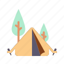 tent, ourdoor, camp, tree