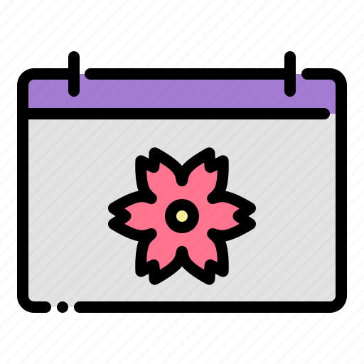 Calendar, springtime, flower, blossom icon - Download on Iconfinder