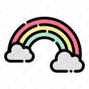 rainbow, cloud, colorful, spring