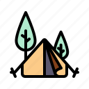 tent, ourdoor, camp, tree