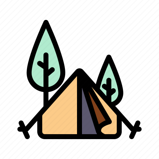 Tent, ourdoor, camp, tree icon - Download on Iconfinder