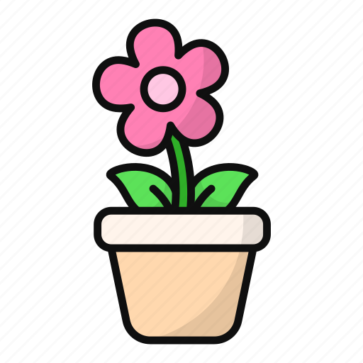 Flower pot, garden, indoor plant, decoration, bloom, floral icon - Download on Iconfinder