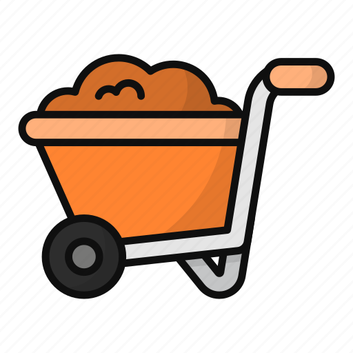 Wheelbarrow, cart, gardening, farming, soil, agriculture icon - Download on Iconfinder