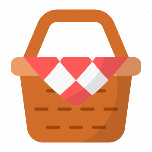 Picnic basket, picnicking, holiday, leisure, hamper, wicker, springtime icon - Download on Iconfinder