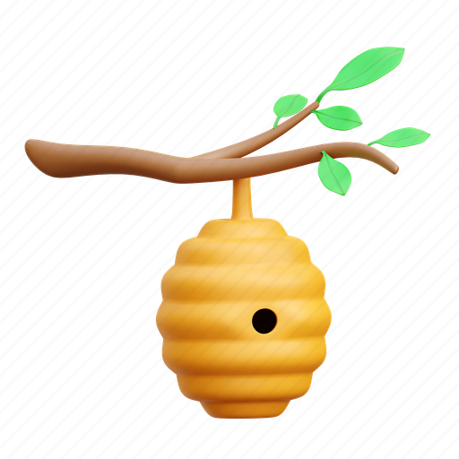 Bee hive, bee, hive, apiary, honey 3D illustration - Download on Iconfinder