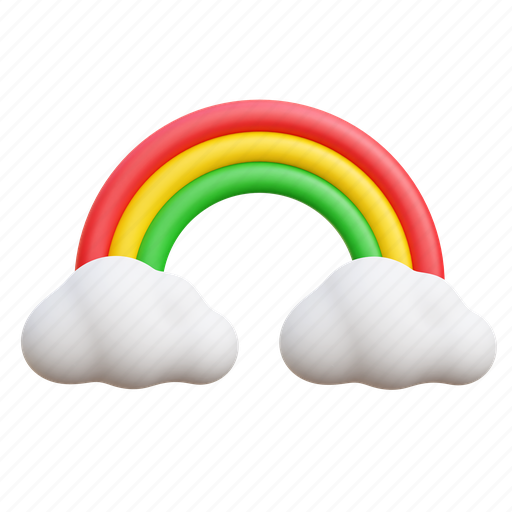 Rainbow, nature, colorful, weather, sky 3D illustration - Download on Iconfinder