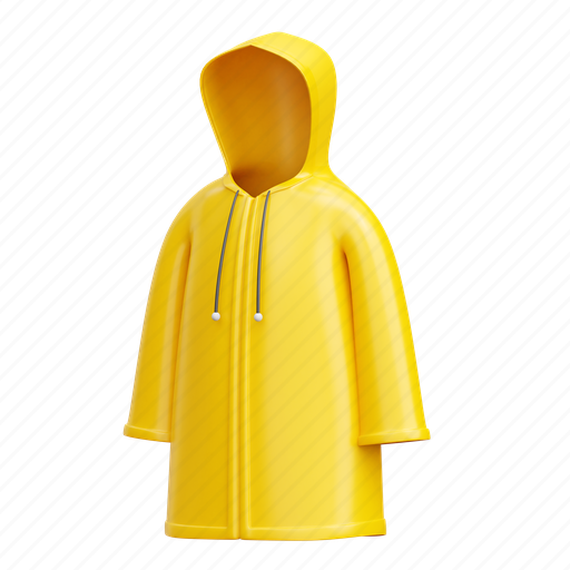 Raincoat, coat, jacket, rain, rainy 3D illustration - Download on Iconfinder