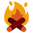 bonfire, flame, hot, camp, fire, campfire, wood, camping, warm