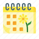 calendar, spring calendar, date, season