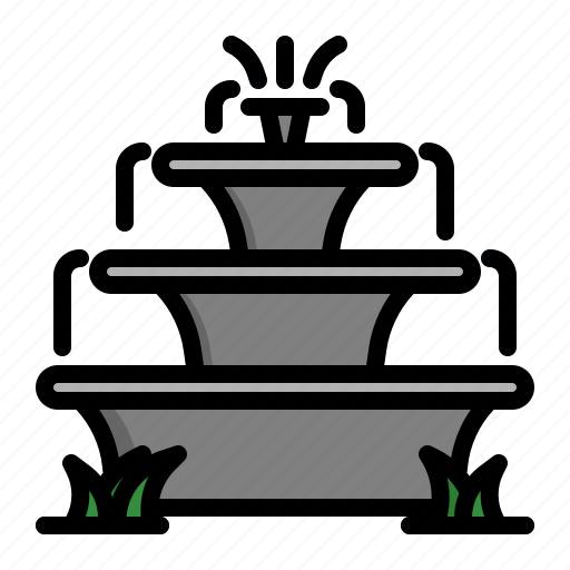 Fountain, water, park, spring icon - Download on Iconfinder