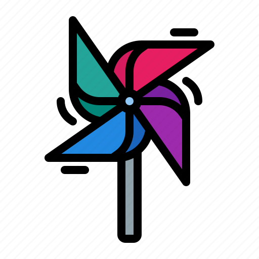 Pinwheel, toy, windmill, spring icon - Download on Iconfinder