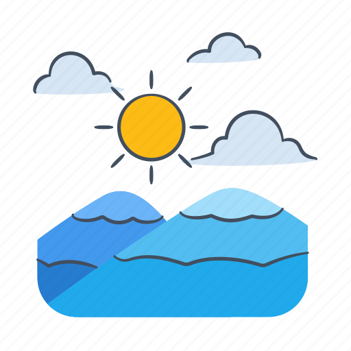 Mountain, landscape, nature, sun, cloud, scenery icon - Download on Iconfinder