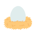 egg, hay, straw, chicken, bird