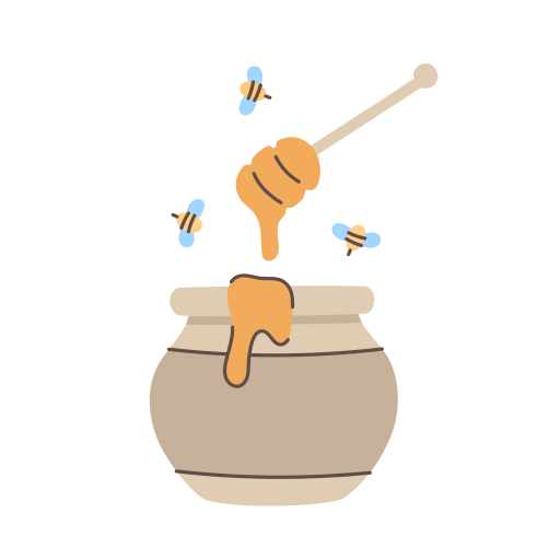Honey, pot, jar, dipper, doodle icon - Free download