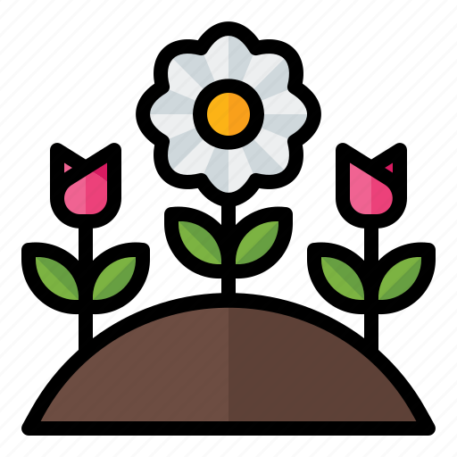 Spring, season, nature, tulip, hill, flower icon - Download on Iconfinder