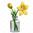 flower, bottle, plant, pot, spring, floral, blossom, nature, garden 