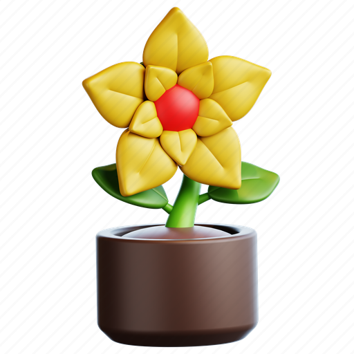 Flower, pot, plant, nature, spring, floral, garden 3D illustration - Download on Iconfinder