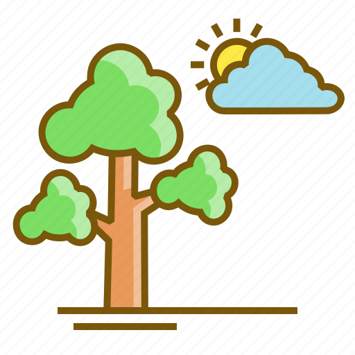 Cloudy, forest, tree, weather icon - Download on Iconfinder