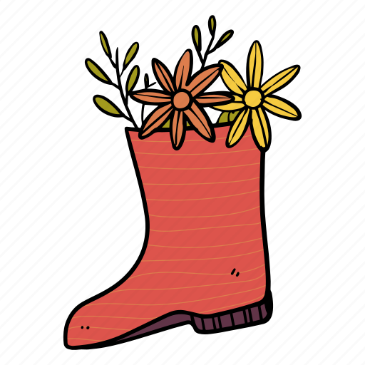 Flower, boots, nature, plant, garden, leaf, spring icon - Download on Iconfinder