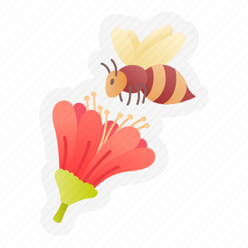 Flower, bee, fly, insect, nature, farming, gardening sticker - Download on Iconfinder