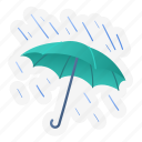 rainy, rain, umbrella, season, weather, raindrops