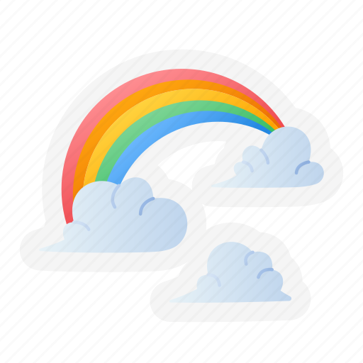 Rainbow, weather, nature, cloud, sky, rain, spectrum sticker - Download on Iconfinder
