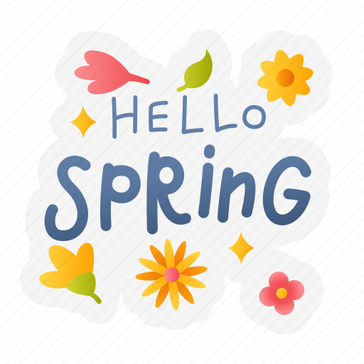 Spring, time, season, flower, nature, hello sticker - Download on Iconfinder