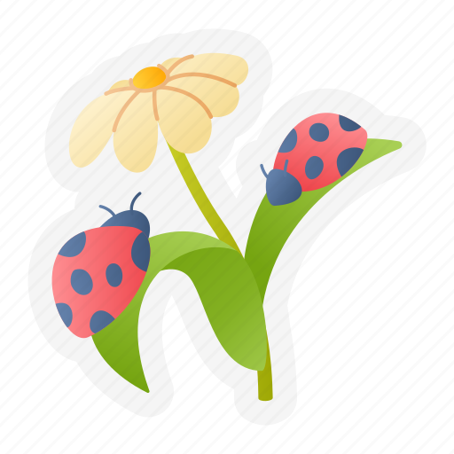 Flower, ladybug, plant, farming, flowering, gardening sticker - Download on Iconfinder