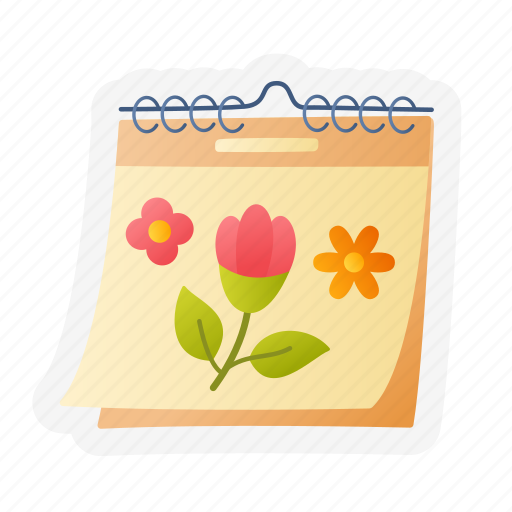 Spring, calendar, time, flower, season, holiday sticker - Download on Iconfinder