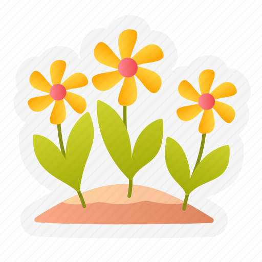 Flower, flowering, nature, bloom, blossom, spring, botanical sticker - Download on Iconfinder