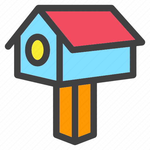 Birds, house, post, spring, wood icon - Download on Iconfinder