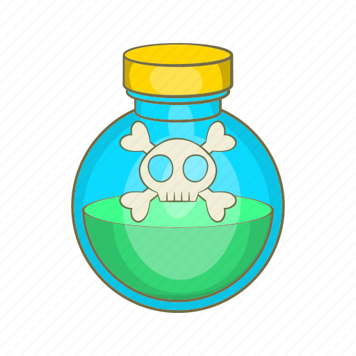 Bottle, cartoon, danger, liquid, poison, skull, toxic icon - Download on Iconfinder