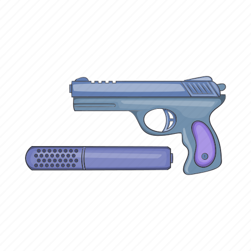 Army, cartoon, gun, handgun, pistol, silencer, violence icon - Download on Iconfinder
