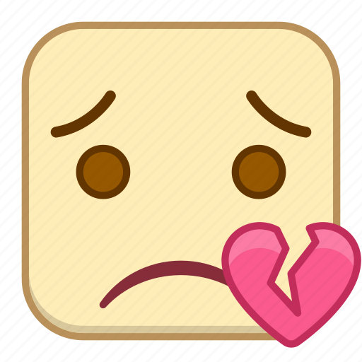 Broken, emoji, emotion, expression, face, heart icon - Download on Iconfinder