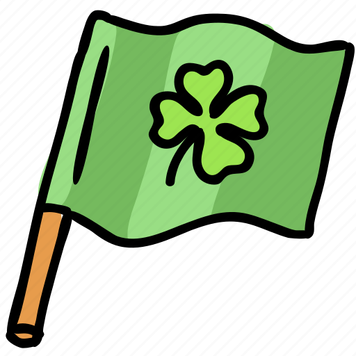 Clover, flag, irish, luck, patrick, wave, shamrock icon - Download on Iconfinder