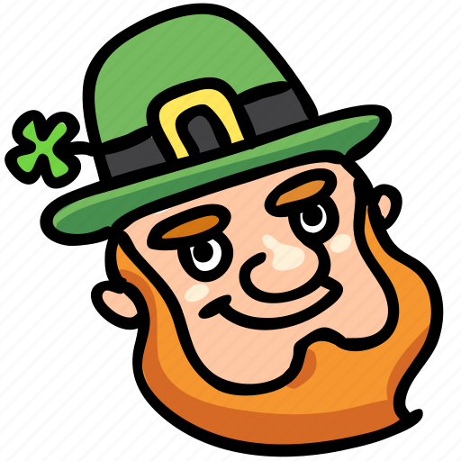 Beard, clover, face, irish, leprechaun, luck, patrick icon - Download on Iconfinder