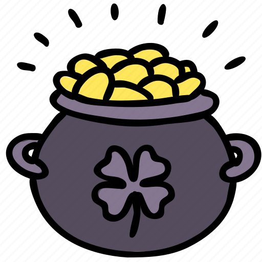 Cash, clover, gold, leprechaun, luck, money, pot icon - Download on Iconfinder