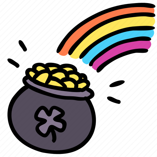 Cash, gold, irish, leprechaun, money, pot, rainbow icon - Download on Iconfinder