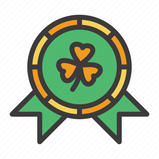 Irish, clover, celebration, shamrock, achievment, ribbon, coin icon - Download on Iconfinder