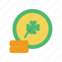irish, clover, celebration, shamrock, coin, luck, gold, st patrick