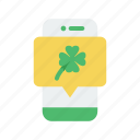 irish, clover, celebration, shamrock, device, phone, smartphone, st patrick