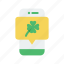 irish, clover, celebration, shamrock, device, phone, smartphone, st patrick 