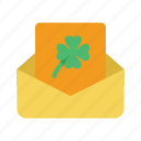 irish, clover, celebration, shamrock, letter, greeting, invitation, card, st patrick