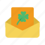 irish, clover, celebration, shamrock, letter, greeting, invitation, card, st patrick 