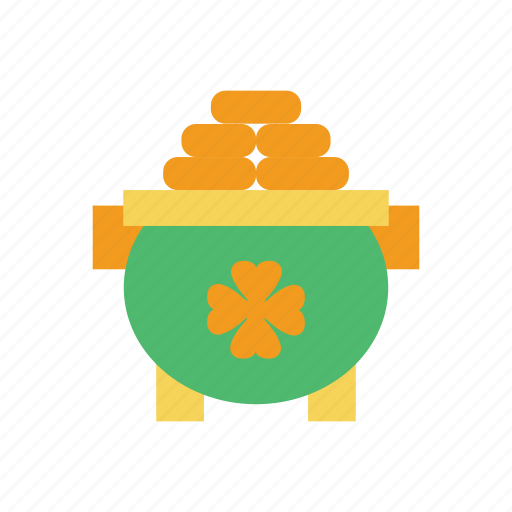 Irish, clover, celebration, shamrock, pot, coin, gold icon - Download on Iconfinder