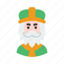 irish, clover, celebration, shamrock, priest, avatar, character, st patrick
